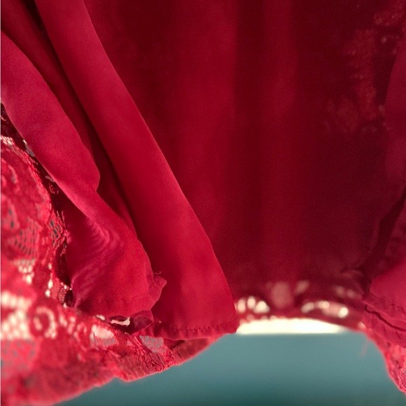 Skies Are Blue Red Lace Tank Top - Picture 6 of 6